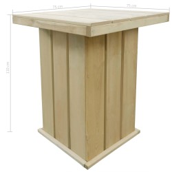 vidaXL Mesa de bar de madera de pino impregnada 75x75x110 cm