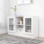 vidaXL Vitrina de madera ingeniería blanca 120x30,5x70 cm vidaXL Vitrina de madera ingeniería blanca 120x30,5x70 cm