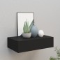 vidaXL Estante con cajón de pared MDF negro 40x23,5x10 cm