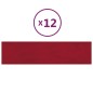 vidaXL Paneles de pared 12 uds terciopelo rojo tinto 60x15 cm 1,08 m² vidaXL Paneles de pared 12 uds terciopelo rojo tinto 60x15 cm 1,08 m²