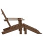 vidaXL Silla de jardín con otomana de madera marrón vidaXL Silla de jardín con otomana de madera marrón