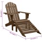 vidaXL Silla de jardín con otomana de madera marrón vidaXL Silla de jardín con otomana de madera marrón