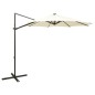vidaXL Sombrilla voladiza con poste y luces LED 300 cm arena vidaXL Sombrilla voladiza con poste y luces LED 300 cm arena