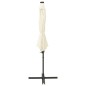 vidaXL Sombrilla voladiza con poste y luces LED 300 cm arena vidaXL Sombrilla voladiza con poste y luces LED 300 cm arena