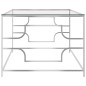 vidaXL Mesa de centro acero inoxidable y vidrio plateada 120x60x45 cm vidaXL Mesa de centro acero inoxidable y vidrio plateada 120x60x45 cm