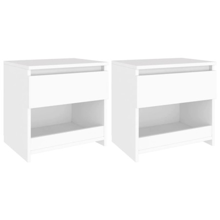 vidaXL Mesitas de noche 2 uds madera contrachapada blanco 40x30x39 cm