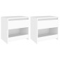 vidaXL Mesitas de noche 2 uds madera contrachapada blanco 40x30x39 cm vidaXL Mesitas de noche 2 uds madera contrachapada blanco 40x30x39 cm