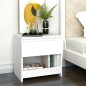 vidaXL Mesitas de noche 2 uds madera contrachapada blanco 40x30x39 cm vidaXL Mesitas de noche 2 uds madera contrachapada blanco 40x30x39 cm