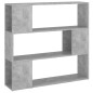 vidaXL Estantería/divisor de espacios gris hormigón 100x24x94 cm