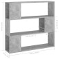 vidaXL Estantería/divisor de espacios gris hormigón 100x24x94 cm