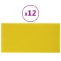 vidaXL Paneles de pared 12 uds tela amarillo claro 60x30 cm 2,16 m² vidaXL Paneles de pared 12 uds tela amarillo claro 60x30 cm 2,16 m²