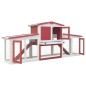 vidaXL Jaula de animales grande madera rojo y blanco 204x45x85 cm vidaXL Jaula de animales grande madera rojo y blanco 204x45x85 cm