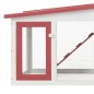 vidaXL Jaula de animales grande madera rojo y blanco 204x45x85 cm vidaXL Jaula de animales grande madera rojo y blanco 204x45x85 cm