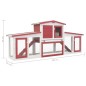 vidaXL Jaula de animales grande madera rojo y blanco 204x45x85 cm vidaXL Jaula de animales grande madera rojo y blanco 204x45x85 cm