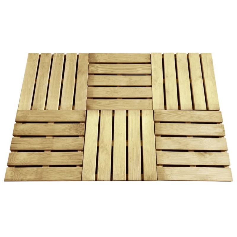 vidaXL Baldosas de porche 6 unidades madera verde 50x50 cm vidaXL Baldosas de porche 6 unidades madera verde 50x50 cm