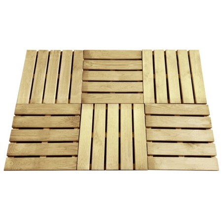 vidaXL Baldosas de porche 6 unidades madera verde 50x50 cm