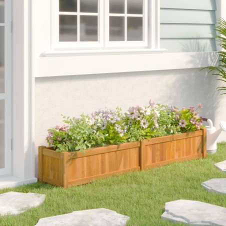 vidaXL Arriate de madera maciza de teca 150x30x25 cm 