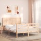 vidaXL Estructura de cama con cabecero madera maciza 140x200 cm vidaXL Estructura de cama con cabecero madera maciza 140x200 cm