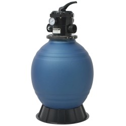 vidaXL Filtro de arena de piscina válvula de 6 posiciones azul 460 mm
