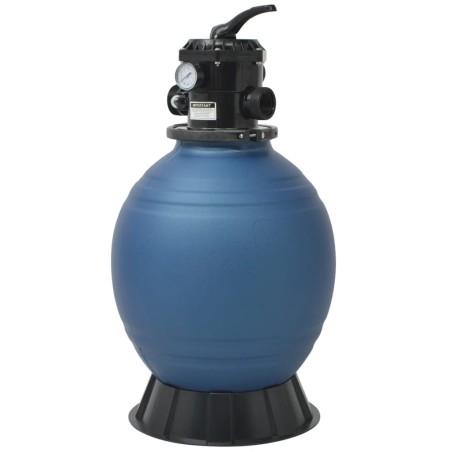 vidaXL Filtro de arena de piscina válvula de 6 posiciones azul 460 mm