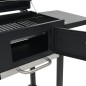 vidaXL Barbacoa de carbón con estante inferior negra vidaXL Barbacoa de carbón con estante inferior negra
