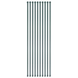 vidaXL Postes de jardín 10 unidades 1,5 m metal verde