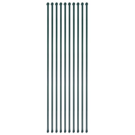 vidaXL Postes de jardín 10 unidades 1,5 m metal verde