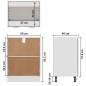 vidaXL Armario debajo fregadero madera contrachapada gris 60x46x81,5cm vidaXL Armario debajo fregadero madera contrachapada gris 60x46x81,5cm