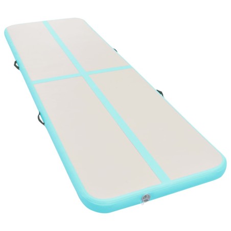 vidaXL Esterilla inflable de gimnasia y bomba 800x100x10 cm PVC verde