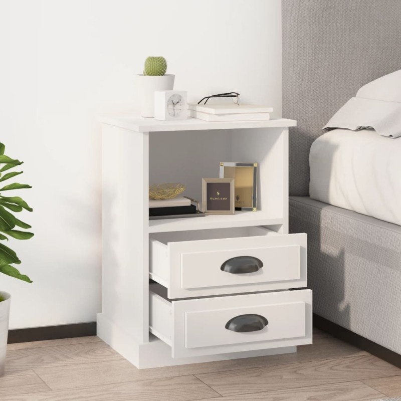 vidaXL Mesitas de noche 2 unidades blancas 43x36x60 cm vidaXL Mesitas de noche 2 unidades blancas 43x36x60 cm