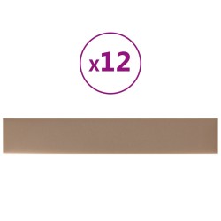 vidaXL Paneles pared 12 uds cuero sintético capuchino 90x15 cm 1,62 m²