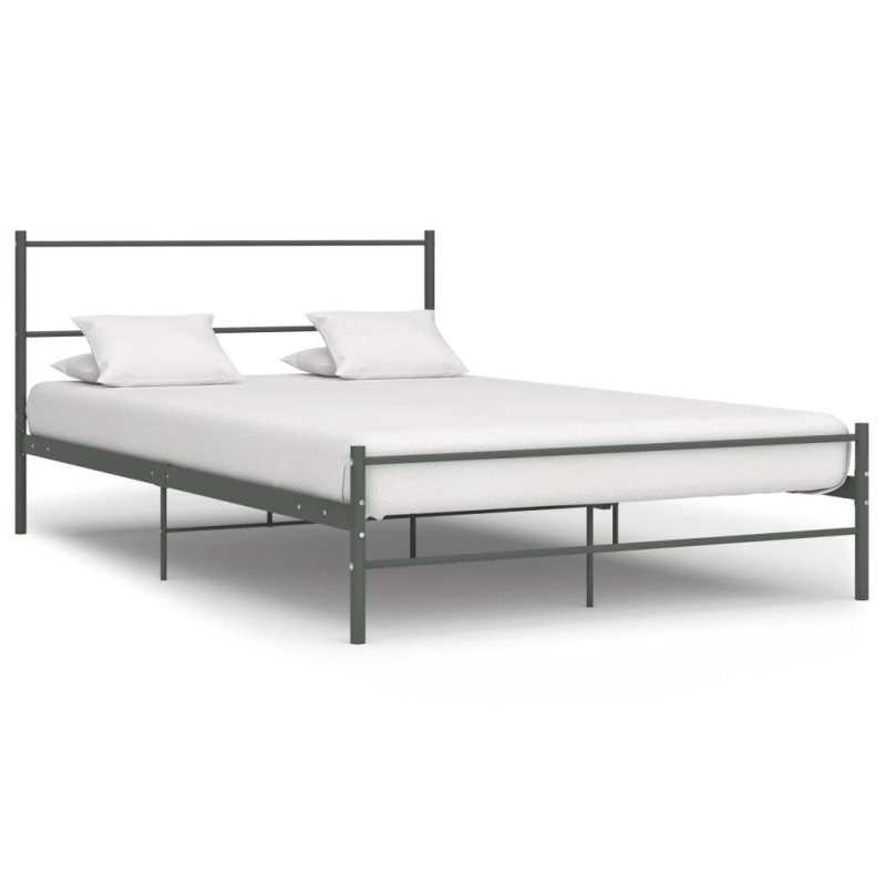 vidaXL Estructura de cama de metal gris 120x200 cm vidaXL Estructura de cama de metal gris 120x200 cm