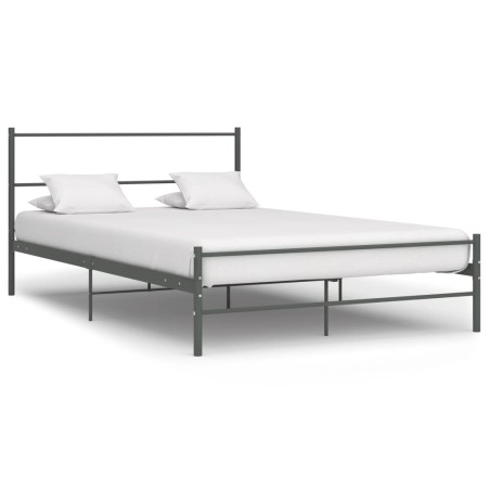 vidaXL Estructura de cama de metal gris 120x200 cm