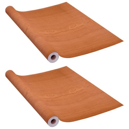 vidaXL Láminas autoadhesivas puertas 2 uds PVC roble claro 210x90cm 