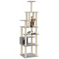 vidaXL Rascador para gatos con postes de sisal gris claro 183 cm