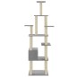 vidaXL Rascador para gatos con postes de sisal gris claro 183 cm