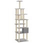 vidaXL Rascador para gatos con postes de sisal gris claro 183 cm