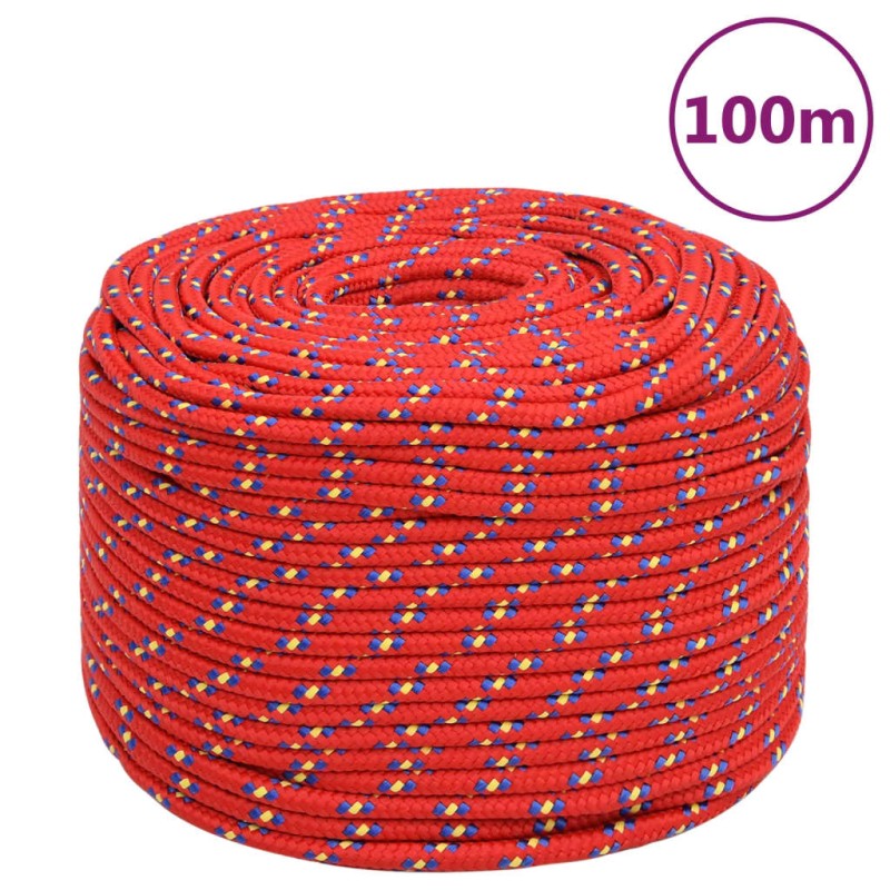 vidaXL Cuerda de barco polipropileno rojo 10 mm 100 m vidaXL Cuerda de barco polipropileno rojo 10 mm 100 m