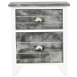 vidaXL Mesita de noche madera de Paulownia gris y blanca 38x28x45 cm vidaXL Mesita de noche madera de Paulownia gris y blanca 38x28x45 cm