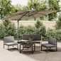 vidaXL Sombrilla colgante de doble techo gris taupe 400x300 cm vidaXL Sombrilla colgante de doble techo gris taupe 400x300 cm