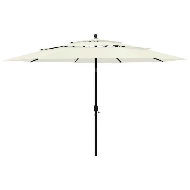 vidaXL Sombrilla de 3 niveles con poste de aluminio arena 3,5 m vidaXL Sombrilla de 3 niveles con poste de aluminio arena 3,5 m