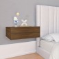 vidaXL Mesita de noche flotante 2 uds madera roble marrón 40x30x15cm vidaXL Mesita de noche flotante 2 uds madera roble marrón 40x30x15cm