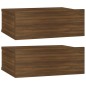 vidaXL Mesita de noche flotante 2 uds madera roble marrón 40x30x15cm vidaXL Mesita de noche flotante 2 uds madera roble marrón 40x30x15cm