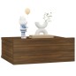 vidaXL Mesita de noche flotante 2 uds madera roble marrón 40x30x15cm vidaXL Mesita de noche flotante 2 uds madera roble marrón 40x30x15cm
