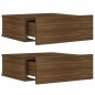 vidaXL Mesita de noche flotante 2 uds madera roble marrón 40x30x15cm vidaXL Mesita de noche flotante 2 uds madera roble marrón 40x30x15cm