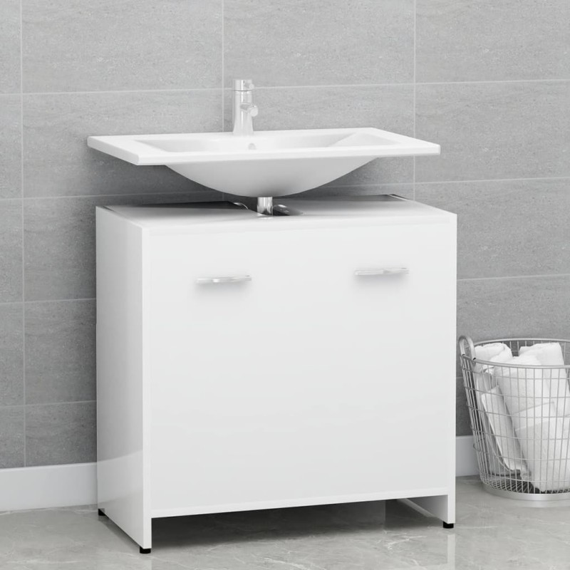 vidaXL Armario de baño madera contrachapada blanco 60x33x61 cm vidaXL Armario de baño madera contrachapada blanco 60x33x61 cm