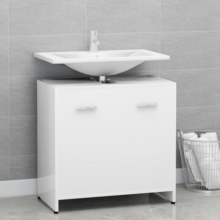 vidaXL Armario de baño madera contrachapada blanco 60x33x61 cm