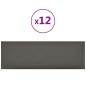vidaXL Paneles de pared 12 uds cuero sintético gris 90x30 cm 3,24 m² vidaXL Paneles de pared 12 uds cuero sintético gris 90x30 cm 3,24 m²