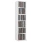 vidaXL Estantería de CDs madera contrachapada blanco brillo 21x20x88cm vidaXL Estantería de CDs madera contrachapada blanco brillo 21x20x88cm