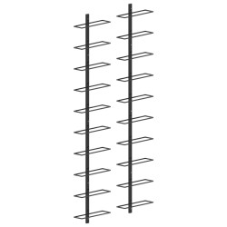 vidaXL Botelleros de pared para 20 botellas 2 unidades metal negro